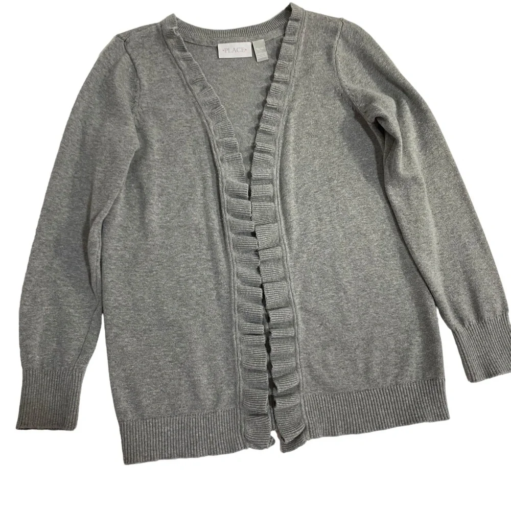 THE CHILDREN’S PLACE Cardigan Sweater Leggings Pants Set Size 10 Gray Navy Blue